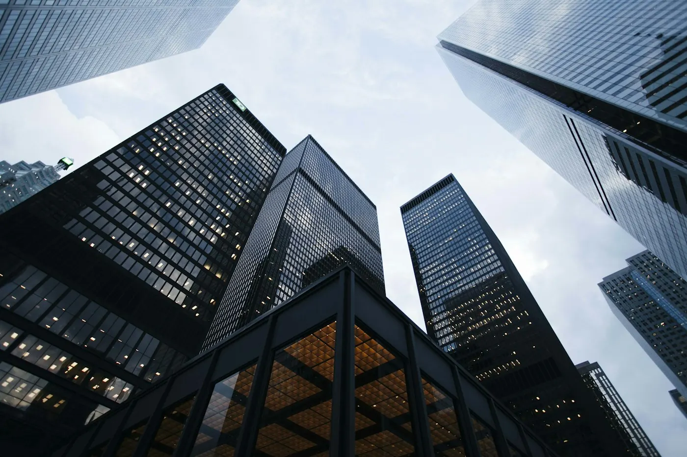 Modern buildings reaching into the sky